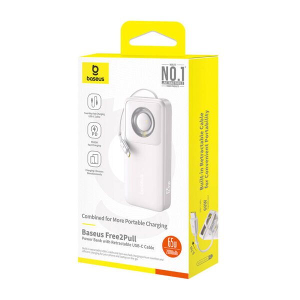 Powerbank Baseus OS Free2Pull 20000mAh 65W + cable (szary) - Image 7