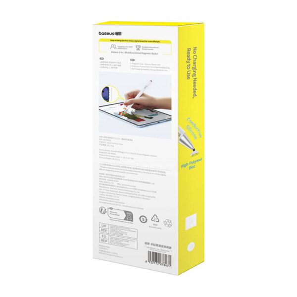 Baseus Smooth Writing III magnetic stylus 3in1 (white) - Image 8