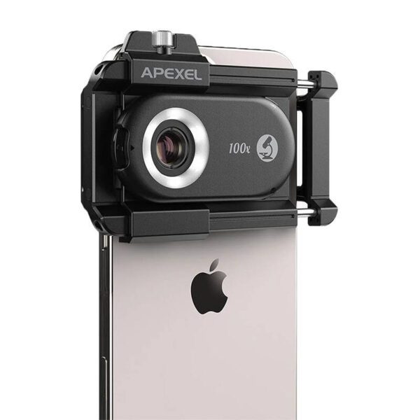 3x CPL lens / microscope for smartphone Apexel APL-MS3IN1, 200x / 150x / 100x - Image 2