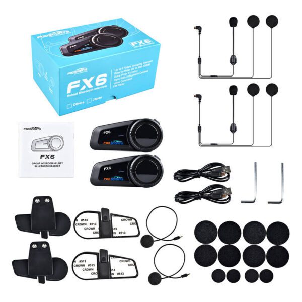 Fodsports FX6 motorcycle intercom two-pack (black) - Image 10