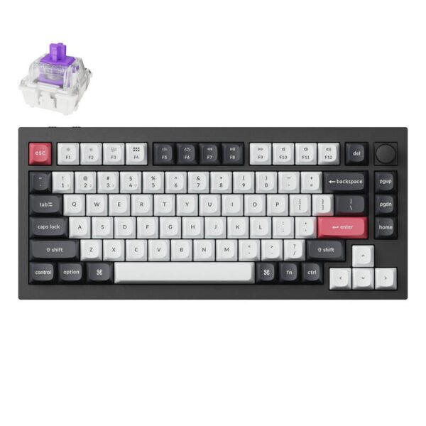 Keychron Q1 HE RGB Wireless Mechanical Keyboard, Nebula Magnetic Switch (Black) [Q1H-M1].