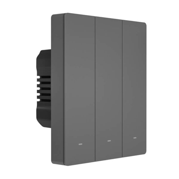 Smart WiFi wall switch SONOFF M5-3C-80 (3-channel, for frame, graphite) - Image 5