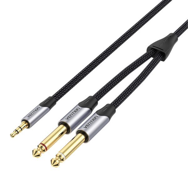 Audio cable mini jack 3.5mm to 2x jack 6.35mm male Vention BARHK 8m - Image 3