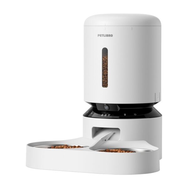 Petlibro Granary camera feed dispenser with double bowl, 5L (white) - Image 3