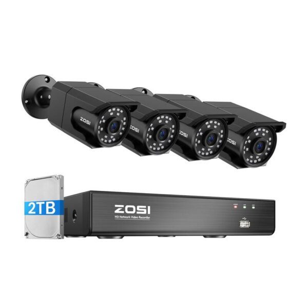 Set of four IP cameras ZOSI C105 WiFi 8MP + recorder + HDD 2TB - Image 2