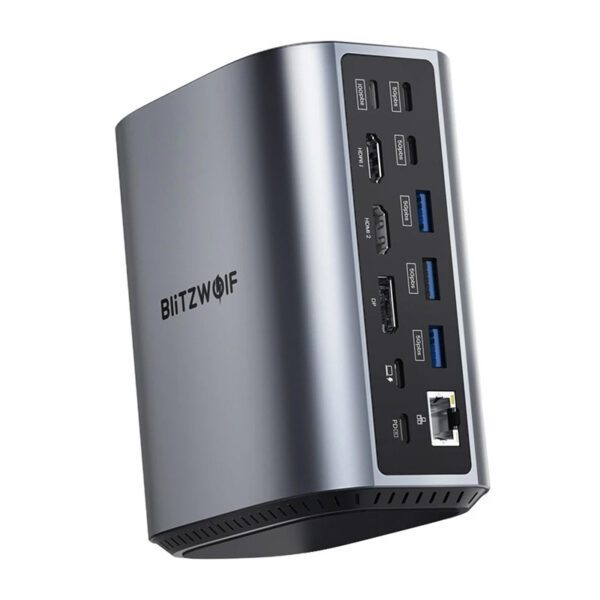 Blitzwolf BW-TH15 17in1 Docking Station 2xHD+DP+4xC+3xUSB 3.0+USB 3.1+C 3.2+C PD+RJ45+micro SD+SD+3.5mm Audio - Image 3