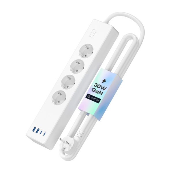 Meross MSP844(EU) smart fast charging power strip, 4 outlets + 2x USB-A + 2x USB-C (Matter) - Image 2