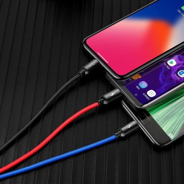 Baseus 3in1 Cable USB-C / Lightning / Micro 3,5A 0,3m (Black) - Image 12