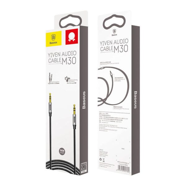 Baseus Yiven Audio Cable Cable 3.5 male Audio M30 1.5M Silver+ Black - Image 10