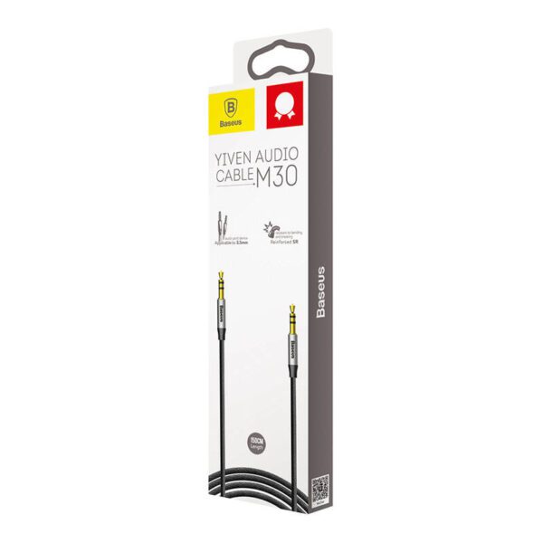 Baseus Yiven Audio Cable Cable 3.5 male Audio M30 1.5M Silver+ Black - Image 8