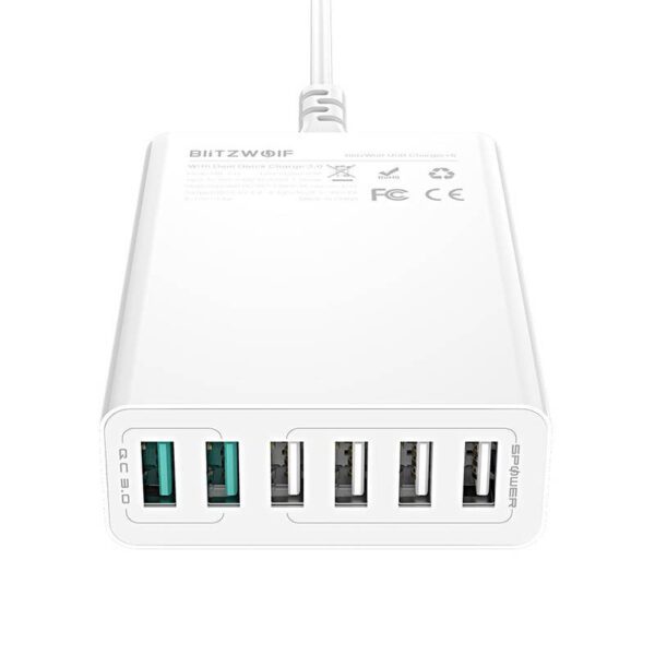 Charger 6x USB  Blitzwolf BW-S15, QC 3.0, 60 W (white) - Image 2