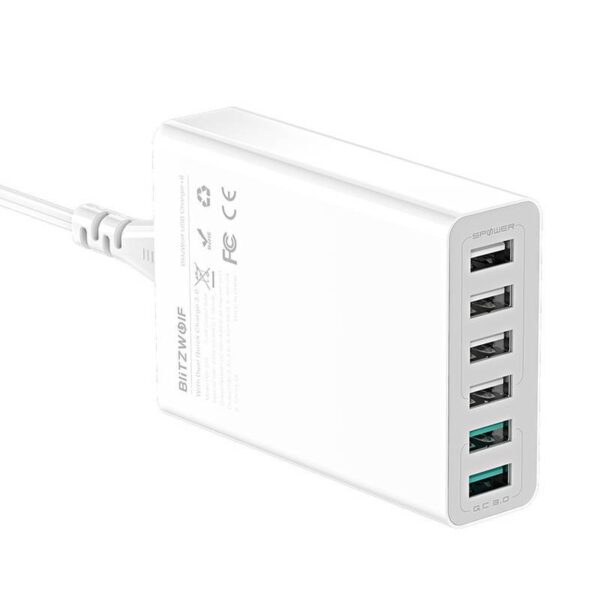Charger 6x USB  Blitzwolf BW-S15, QC 3.0, 60 W (white) - Image 4