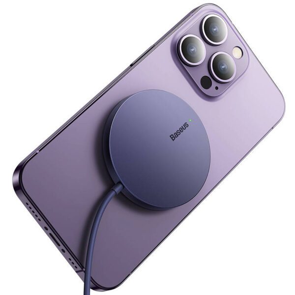 Magnetic Wireless Charger Baseus Simple Mini3 15W (Dusty purple) - Image 5