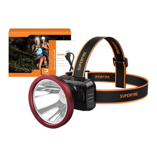 Superfire HL52 headlamp flashlight, 200 lm, USB, 350 m, 3 modes - Image 3