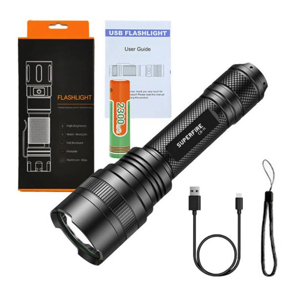 Superfire C8-H flashlight 1200 lm, USB, 250m, 5 modes - Image 2