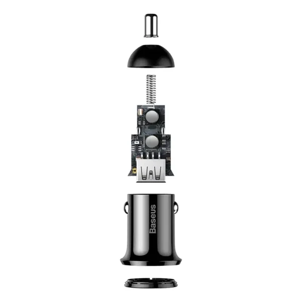 Baseus Grain Pro Car Charger 2x USB 4.8A (black) - Image 4