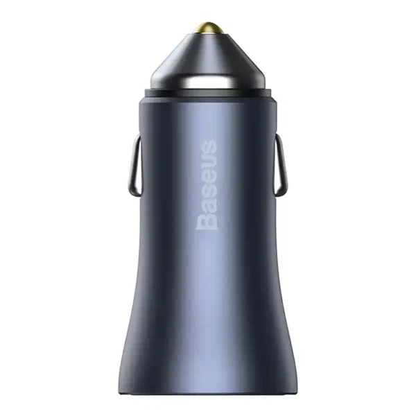 Baseus Golden Contactor Pro Car Charger 2x USB, 40W (gray) +  Cable USB to USB-C 1m (black) - Image 2