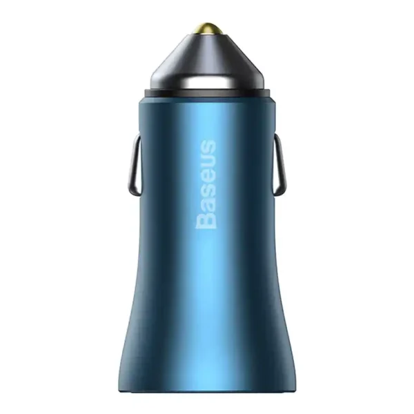 Baseus Golden Contactor Pro car charger, USB + USB-C, QC4.0+, PD, SCP, 40W (blue) + USB-C - Lightning cable 1m (blue) - Image 5