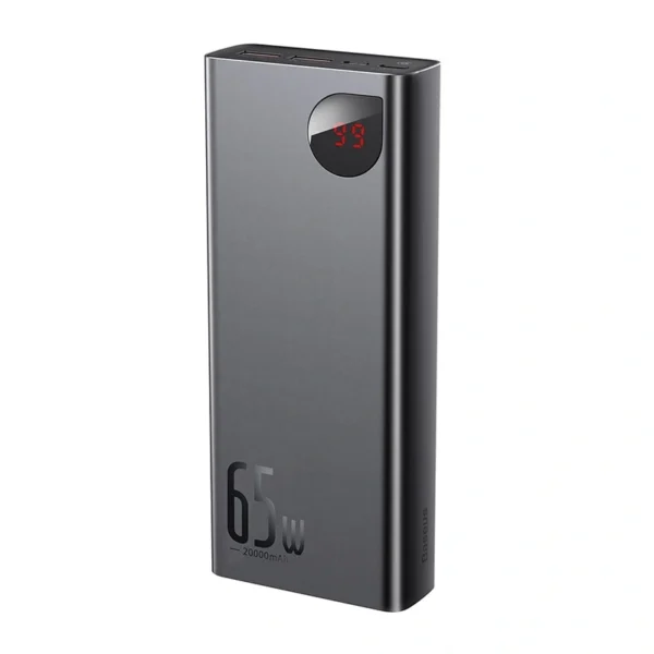 Powerbank Baseus Adaman Metal 20000mAh PD QC 3.0 65W 2xUSB + USB-C + micro USB (Black) - Image 4