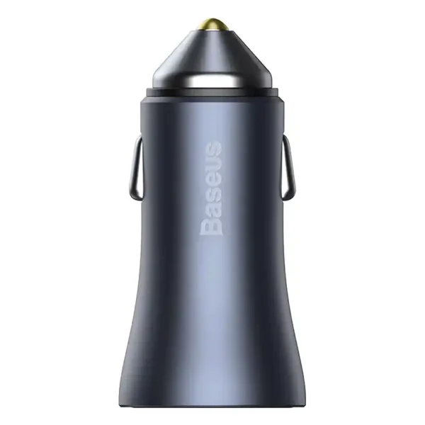Baseus Golden Contactor Pro Car Charger USB + USB-C, QC4.0+, PD, SCP, 40W (gray) + Cable USB-C do iP 1m (black)