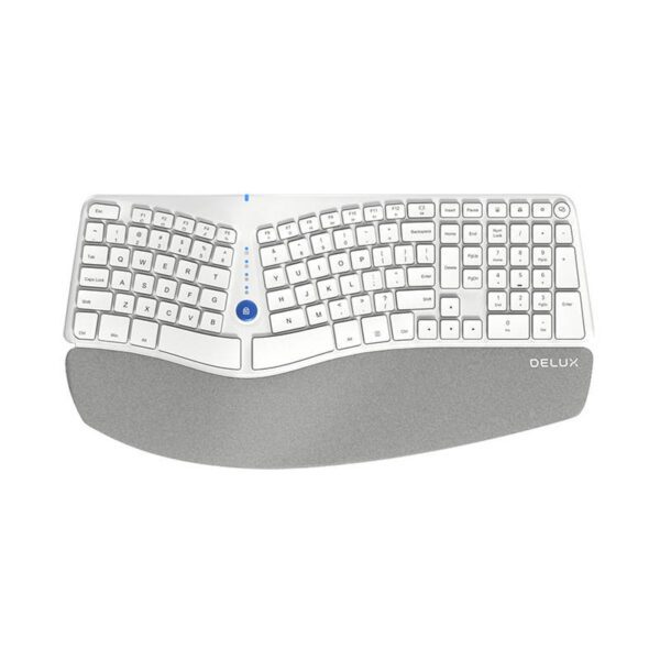 Delux GM901D BT+2.4G Ergonomic Wireless Keyboard (White) (QWERTY)