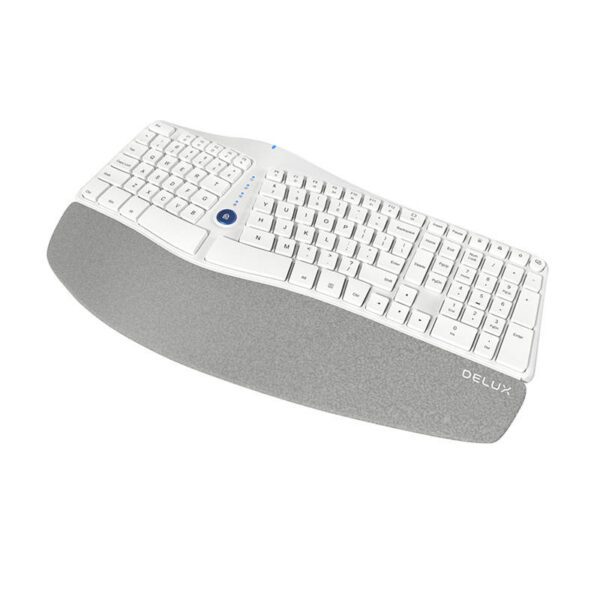 Delux GM901D BT+2.4G Ergonomic Wireless Keyboard (White) (QWERTY) - Image 2