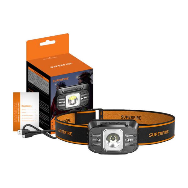 Superfire HL75-X headlamp, 220 lm, USB, 7 modes, 120 m - Image 2