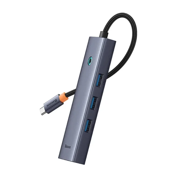 4in1 Hub Baseus  UltraJoy USB-C do 3x USB 3.0 + RJ45 (space grey) - Image 4