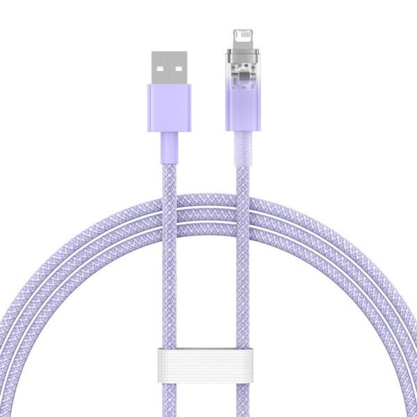 Fast Charging cable Baseus USB-A to Lightning Explorer Series 1m 2.4A (purple) - Image 3