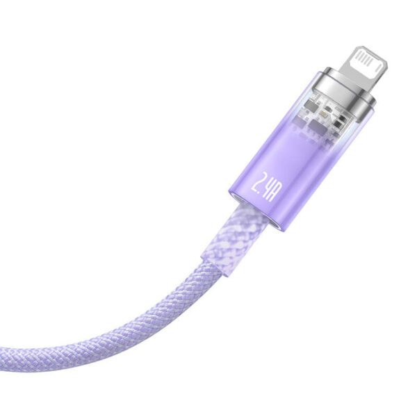 Fast Charging cable Baseus USB-A to Lightning Explorer Series 1m 2.4A (purple) - Image 5