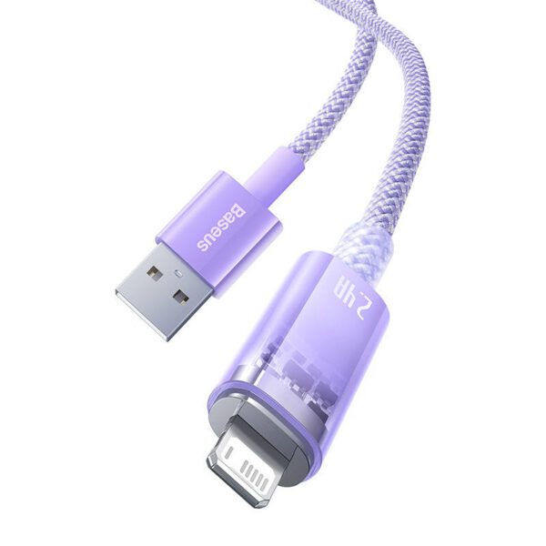 Fast Charging cable Baseus USB-A to Lightning Explorer Series 1m 2.4A (purple) - Image 4