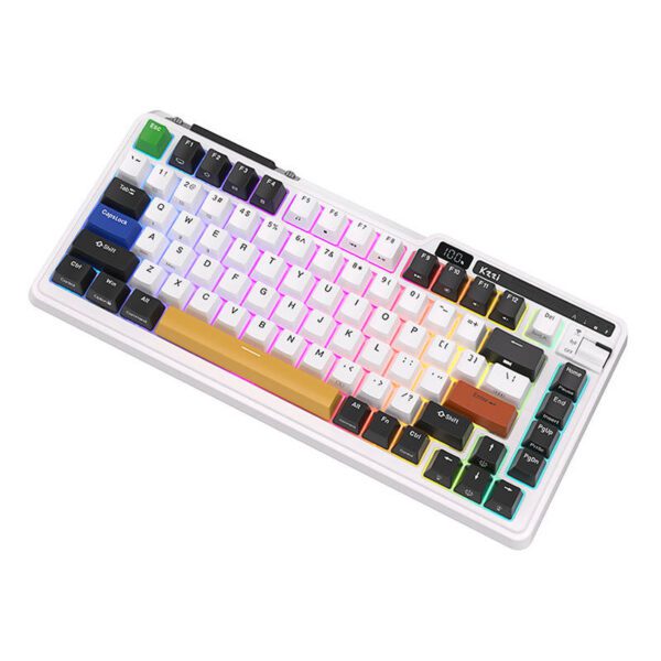 Royal Kludge KZZI K75 pro RGB wireless mechanical keyboard, Moment Switch (black and white) (QWERTY) - Image 5