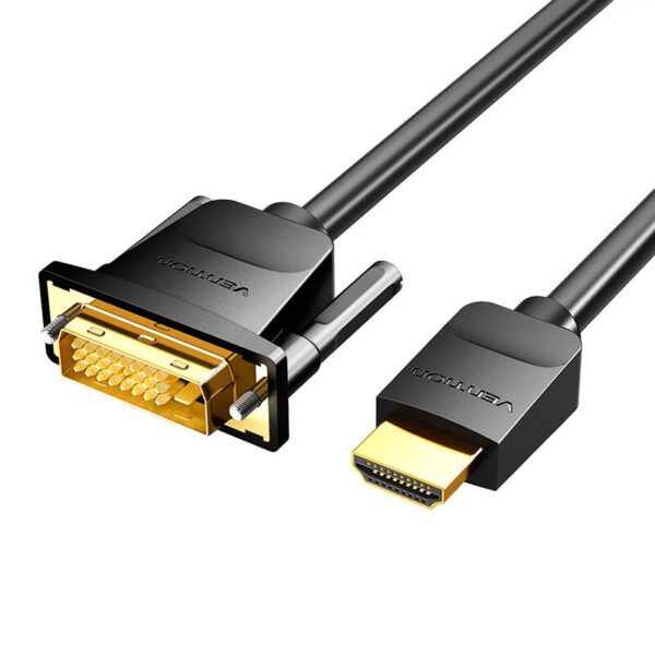 HDMI to DVI (24+1) cable Vention ABFBJ 5m, 4K 60Hz/ 1080P 60Hz (black) - Image 2