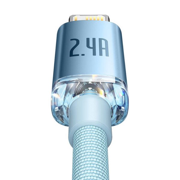 Kabel USB do iP Baseus Crystal Shine, 2.4A, 2m (niebieski) - Image 4