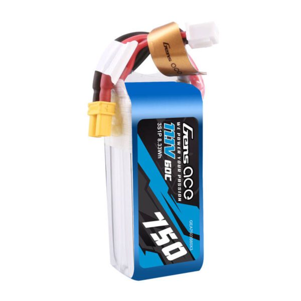 Gens Ace 750mAH 11.1V 60C 3S1P Lipo battery with XT30 connector - Image 4