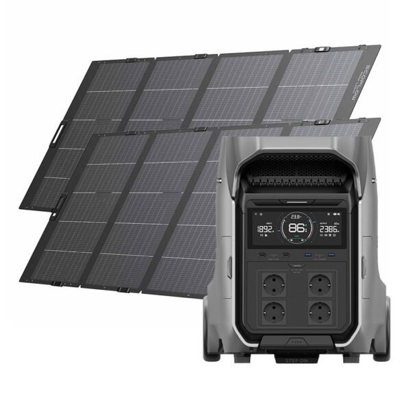 Set: EcoFlow Delta Pro 3 power station + 2x 400W photovoltaic panel. - Image 3