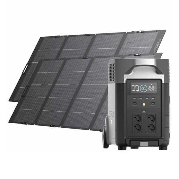 Set: EcoFlow Delta Pro power station + 2x 400W photovoltaic panel. - Image 2