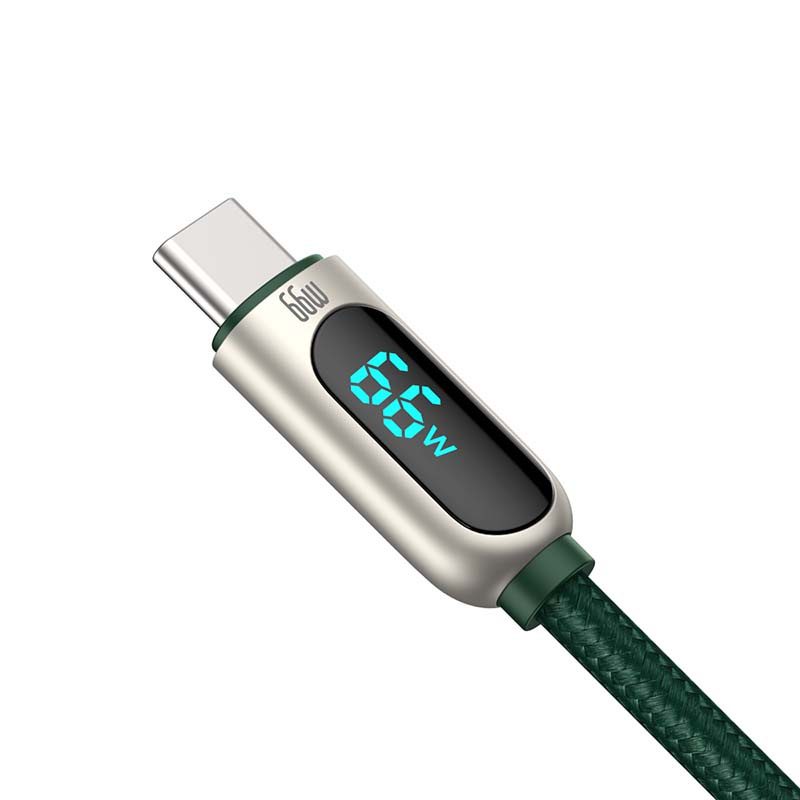 Baseus Display Cable USB to Type-C, 66W, 2m (green) - Image 4