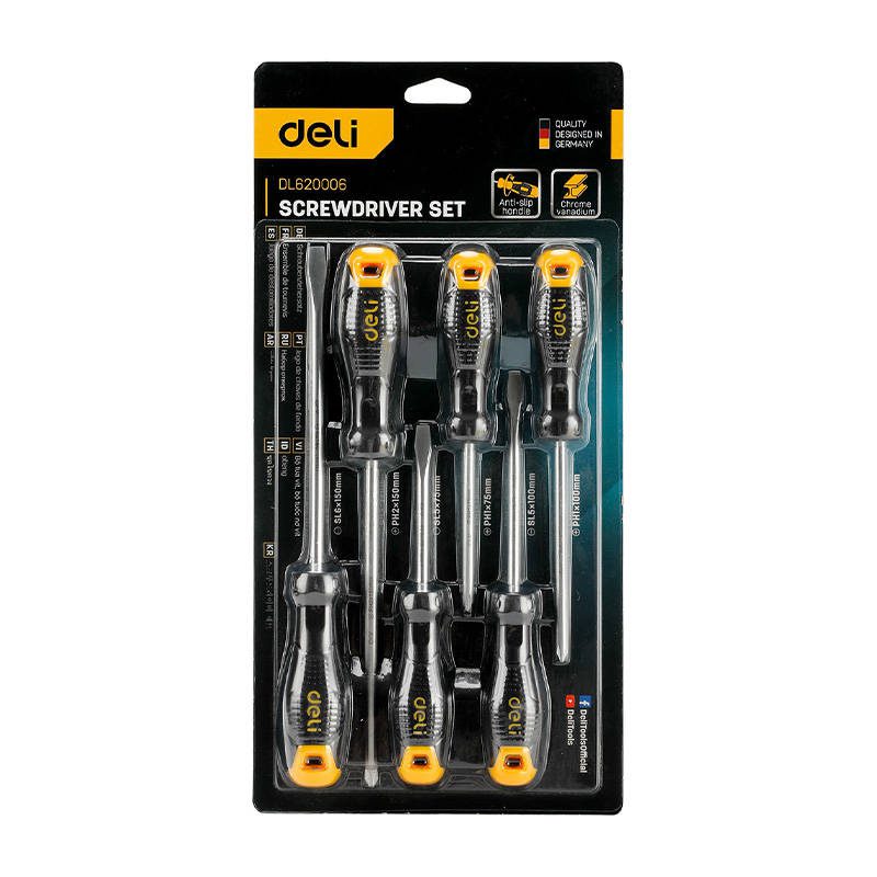 Screwdriver set Deli Tools EDL620006, with magnet, 6 pieces - Image 2