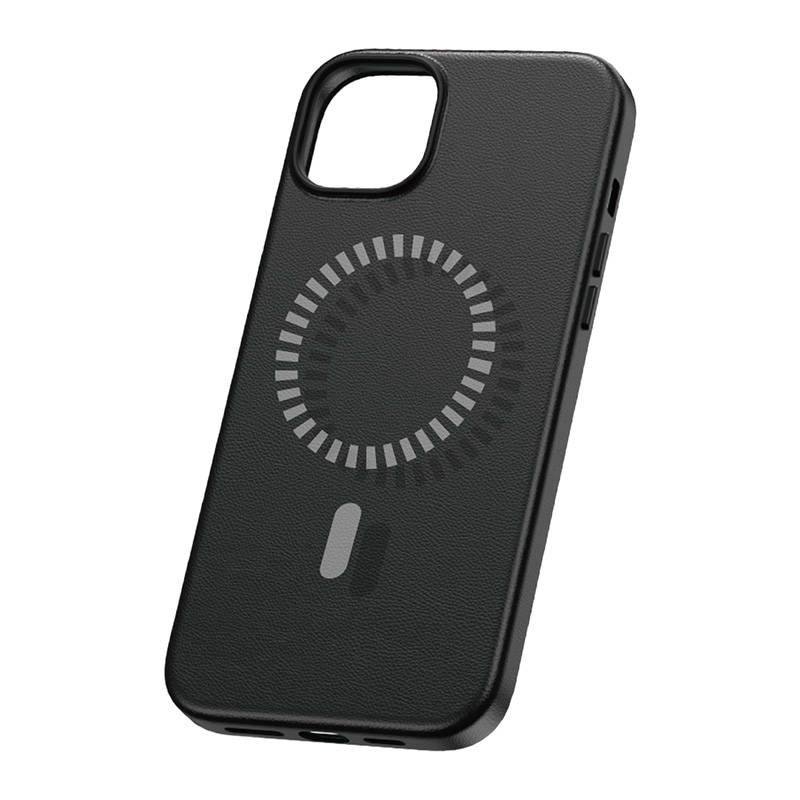 Magnetic Phone Case for iPhone 15 Plus Baseus Fauxther Series (Black) - Image 2