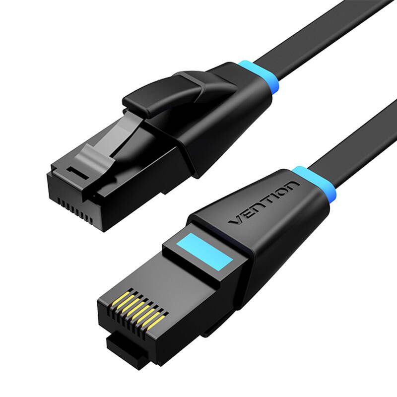 Flat Network Cable UTP CAT6 Vention IBJBF RJ45 Ethernet 1000Mbps 1m Black - Image 2