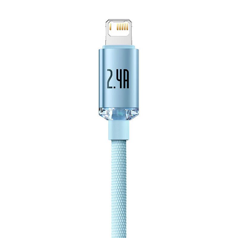 Kabel USB do iP Baseus Crystal Shine, 2.4A, 2m (niebieski) - Image 2