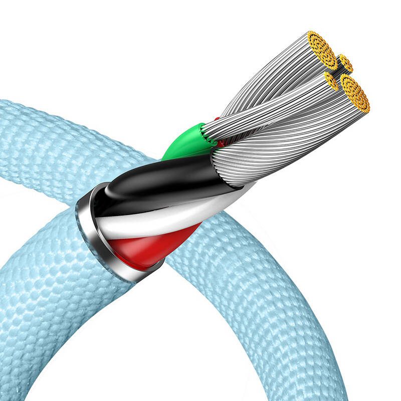 Kabel USB do iP Baseus Crystal Shine, 2.4A, 2m (niebieski) - Image 6