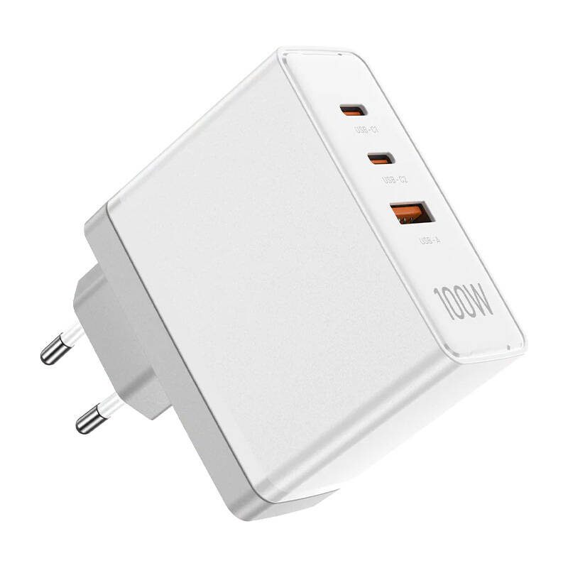 Wall charger, Vention, FEGW0-EU, 2xUSB-C, USB- A, 100W/100W/30W, GaN (white) - Image 2