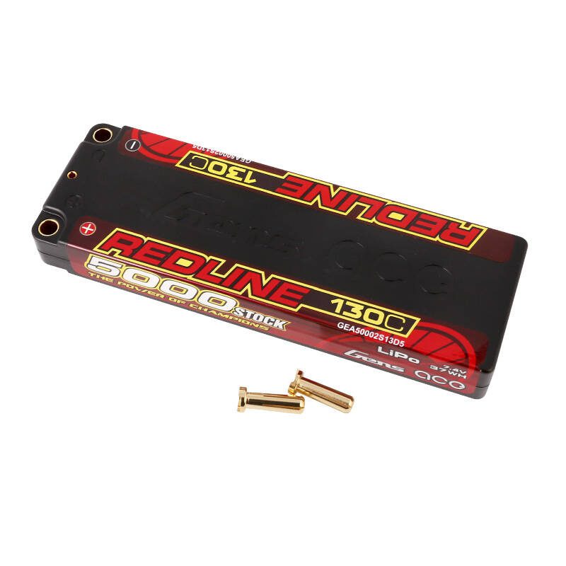 Gens ace Redline Series 5000mAh 7.4V 130C 2S1P HardCase 56# HV Lipo Battery - Image 2