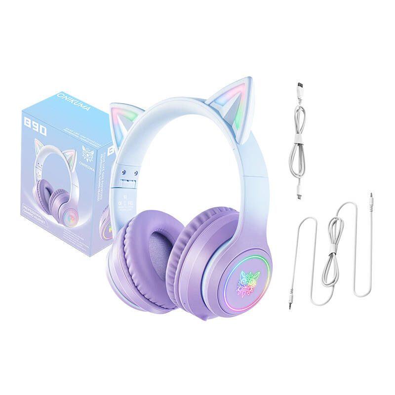 ONIKUMA B90 Gaming headset (Blue/Purple) - Image 6
