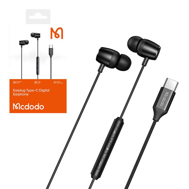 Mcdodo HP-1050 in-ear, wired headphones, USB-C (black) - Image 5