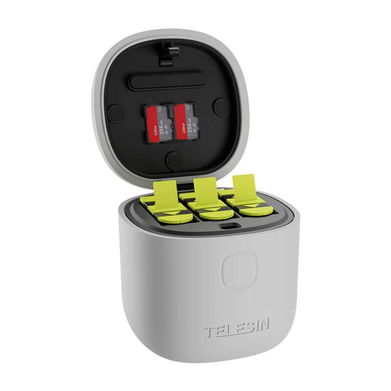 Telesin Allin box triple-channel charger + 3 batteries for GoPro Hero 12 / 11 / 10 / 9 (yellow) - Image 2