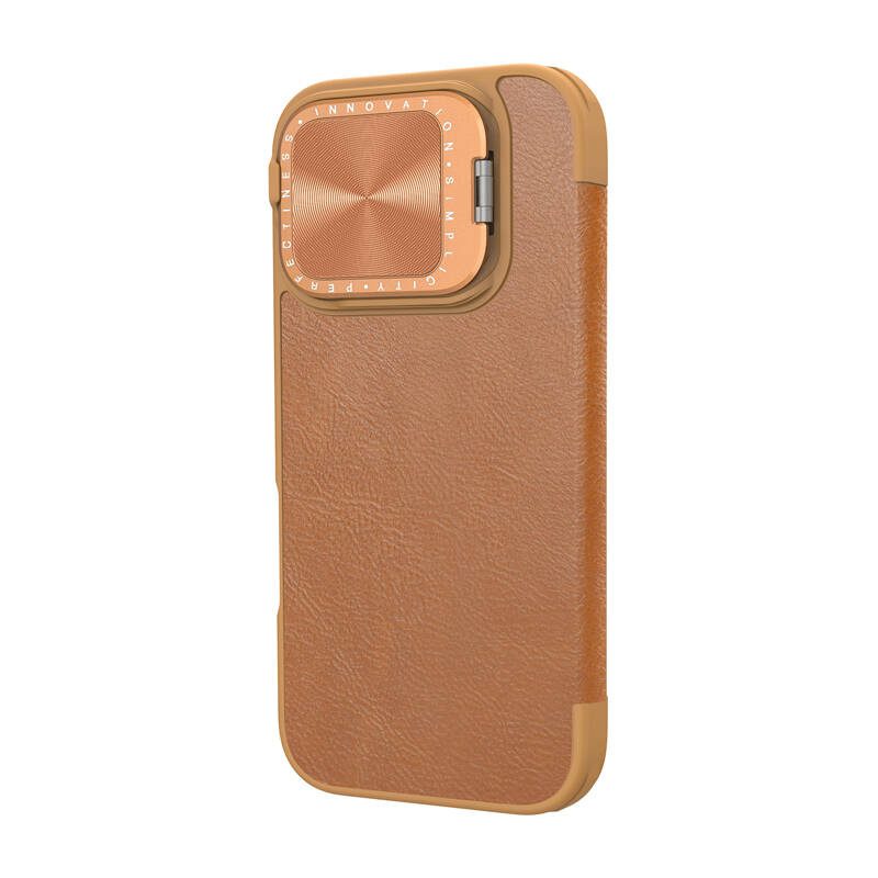 Etui Nillkin Qin Prop Leather iPhone 16 (brązowy) - Image 3