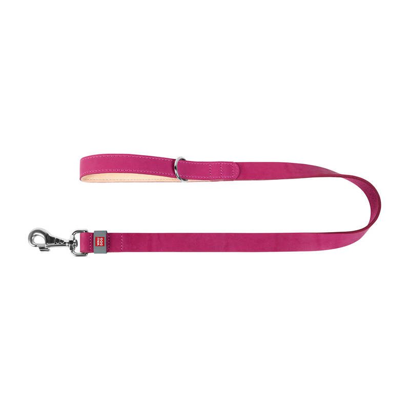 WAUDOG natural leather dog leash 20 mm wide, 122 cm long pink - Image 2